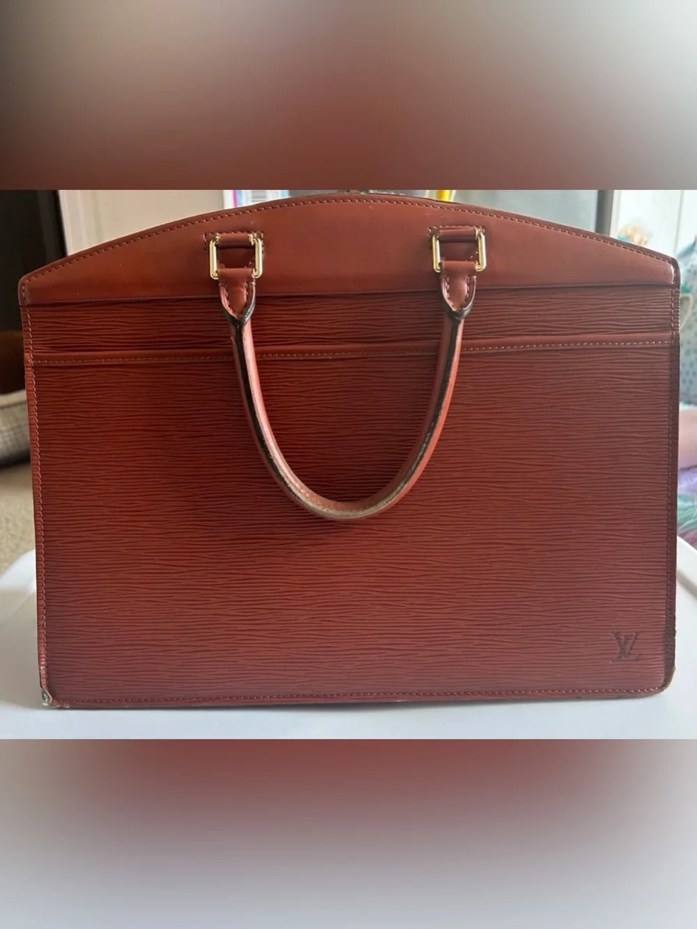 Authentic Louis Vuitton Brown Epi Leather Riviera Handbag